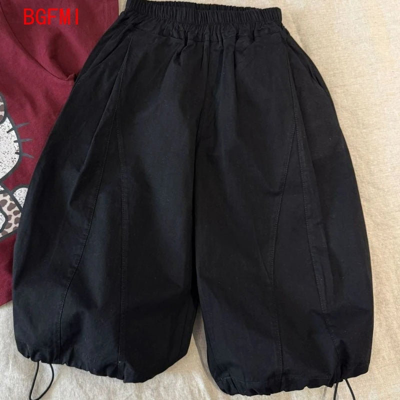 Baby Boys Loose Casual Sweatpants White&Black Pants Kids Jogger Spring Autumn Solid Girls Outerwear Ankle-length Trousers 2-10Y