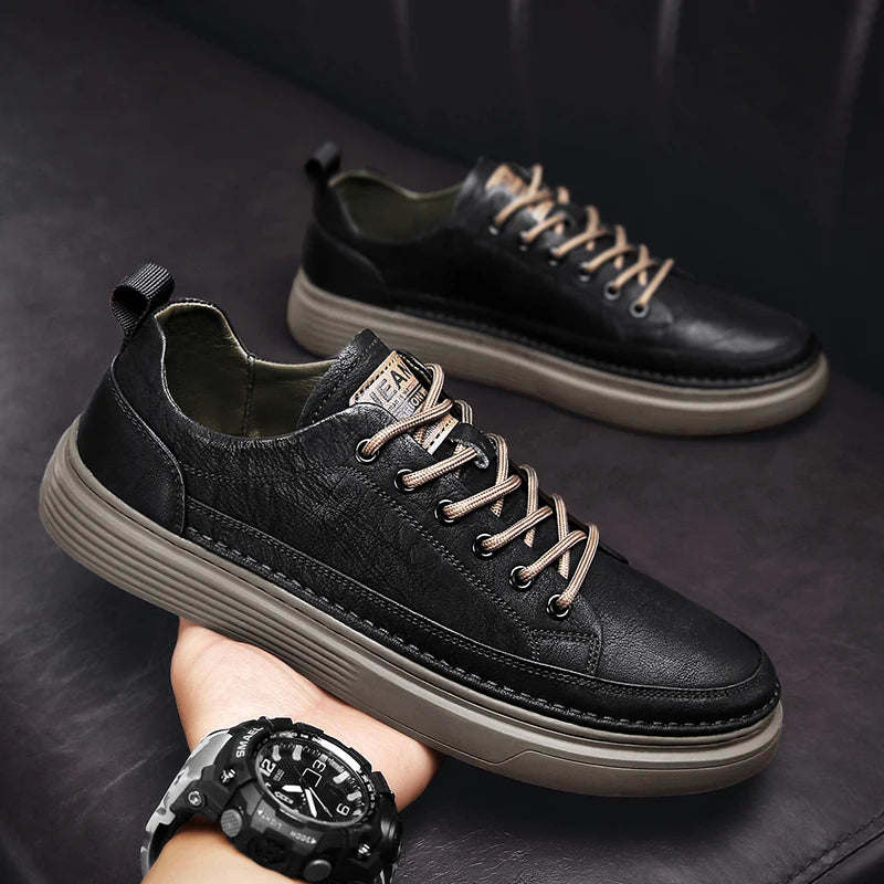 Spring Men's Loafers Shoes Casual Shoes for Men Leather Sneakers Classic Men's Sneakers Platform Slip on New Comfort Flat Shoes