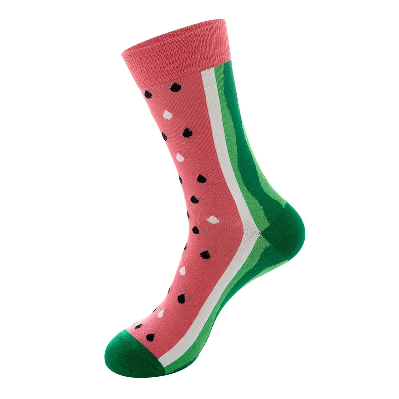 Funny Socks Men Women Casual Cartoon Beer Hamburger Egg Sausage Ice Cream Avocado Heart Sokken Unisex Novelty Skateboard Meias