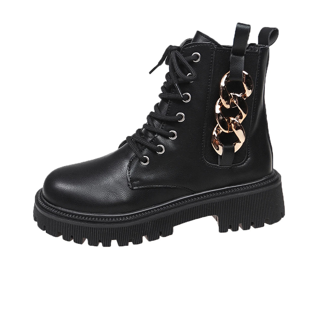 Women Platform Boots Warm Short Fashion Plush Ankle Boots Women Winter Lace Up Comfy Low Heels Shoes Women Zapatos De Mujer
