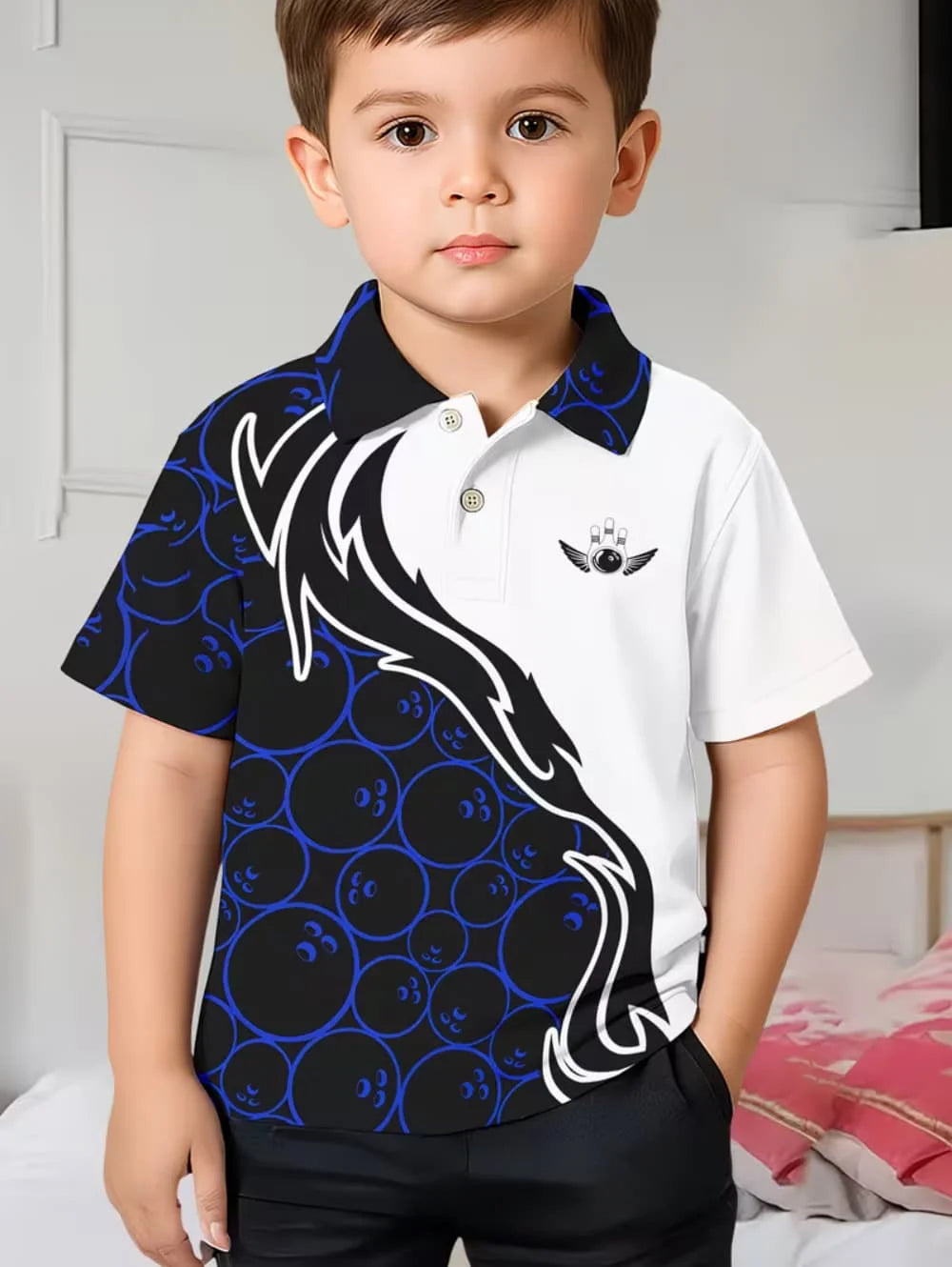 Kids Polo Shirts Striped Print Short Sleeve Polo Shirt for Boys Ummer Outdoor Casual Round Neck Fashion Boys Children's Clothing