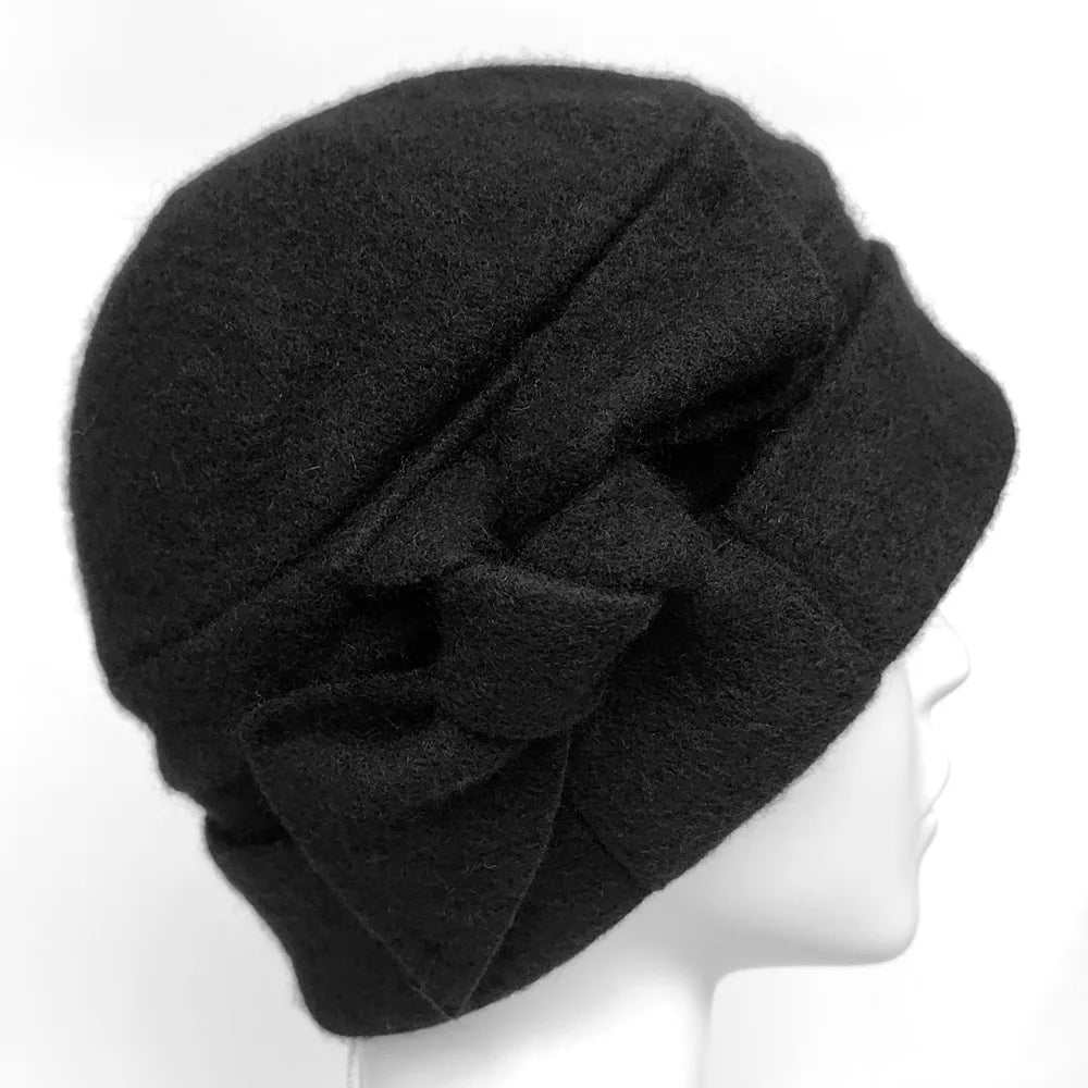 Women 100% Wool Hat Middle-aged Mom Hats Hot Selling Soft Floral Wool Hats for Mom Fedoras Basin Hats