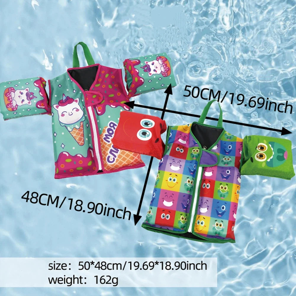 Kids Swimming Vest Unisex Float Jacket with Arm Buoyancy Life Saving Vest Water Safety Swimwear for Boys And Girls