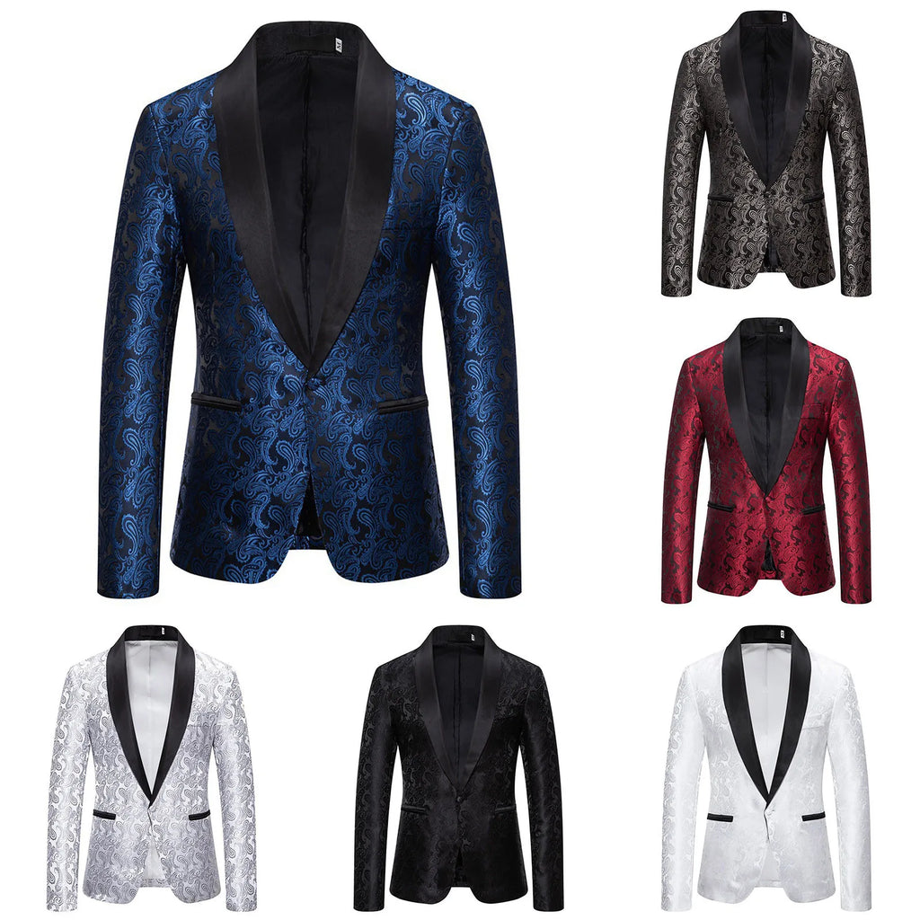 Mens Business Dress Wedding Banquet Casual Suit Jacket Vintage Outerwear Slim Button Pocket Classic Suit Jackets Ropa Hombre