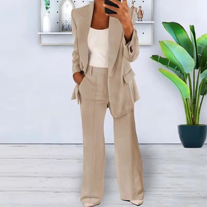European and American Fashion Lapel Slim Fit Cardigan Temperament Suit
