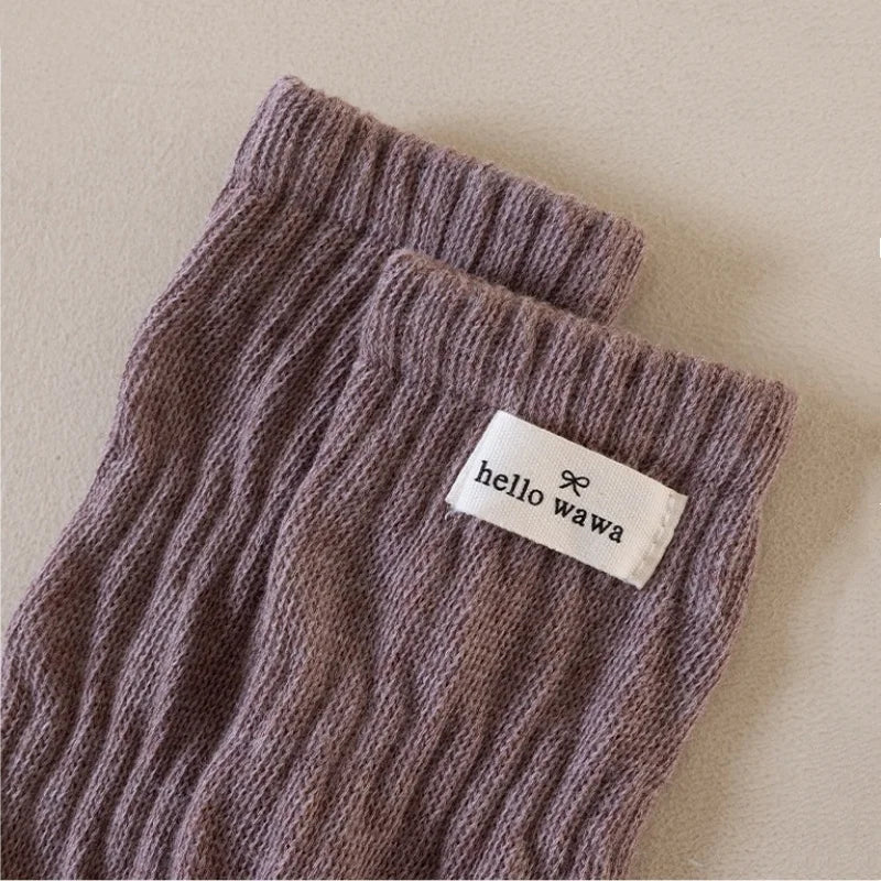 Kids Long Socks For Girls Spring Autumn New Cotton Children's Calf Socks Retro Solid Knee High Baby Child Girl Socks 1-12Years