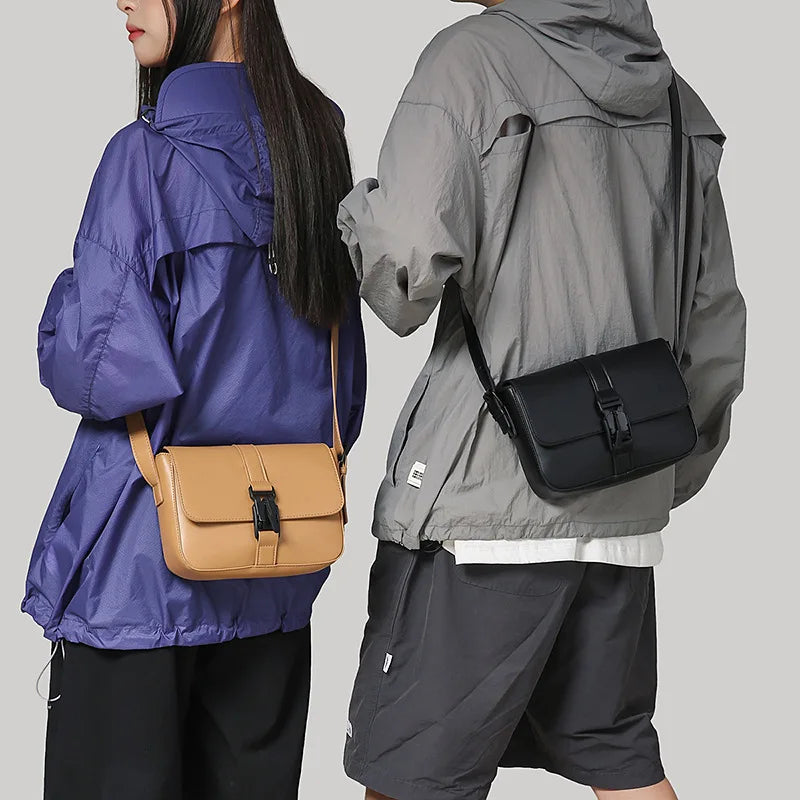 Brand Men Shoulder Bag PU Leather Luxury Handbag High Quality Messenger Bag for Man Women 2026 Small Square Male Crossbody Bags