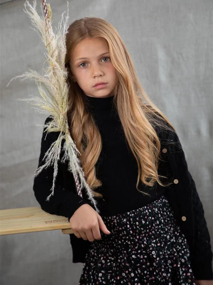 Kids Sweaters Childre Knitted Clothes Boys Girls Wool Knit Under Tops+Cardigan Baby Pants Brother Sister Mathcing Clothes