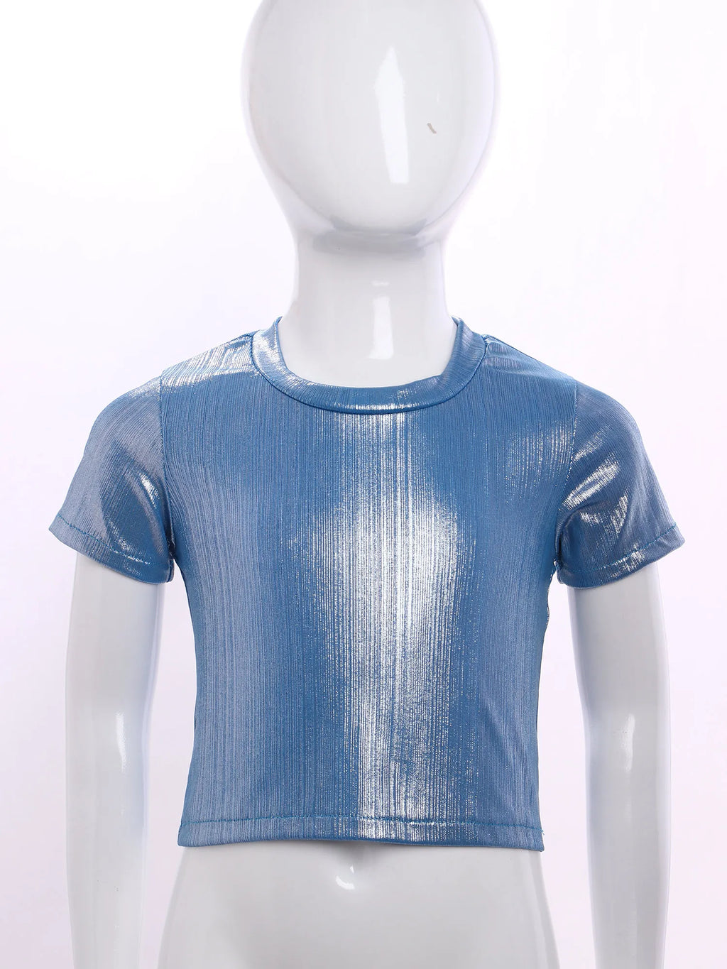 Children T-shirts Short Sleeve T-shirt Sparkling Sequins Tops Streetwear Girls Boy Jazz Dance Costume Kids Performance Clothes