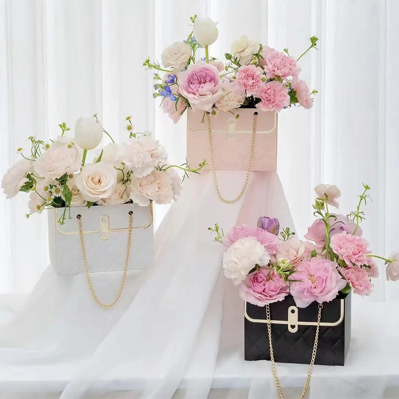 Flower Tote Bag Portable Foldable Long Lasting Universal Present Packing Rose Flower Box Party Gift Box Wedding Valentine'S Day
