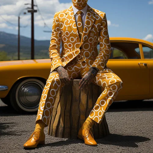 Digital Printed Patterned Suit Two-piece Suit 2025 New Fashion Men's Nightclub Bar Party Stage Cool Performance Suit Set
