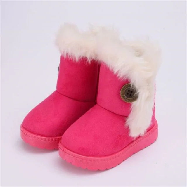 Warm Kids Snow Boots For Children New Toddler Winter Princess Child Shoes Non-slip Flat Round Toe Girls Baby Lovely Boots