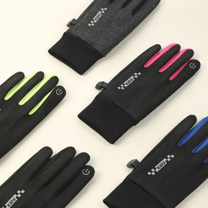 Cosy Kids Gloves For 5-14 Year Boys Girls Easy to Clean Windproof Warm Split Finger Mittes for School Outdoor Fun A2UB
