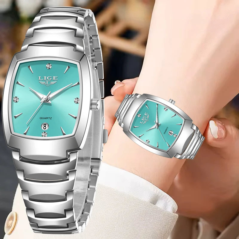 LIGE New Ladies Waterproof Watch Luxury Stainless Steel Women Watches Creative Fashion Original Elegant Quartz Wristwatch Gift