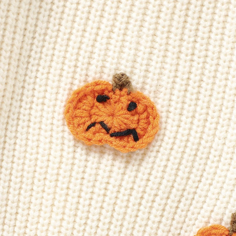 Newborn Baby Sweaters Knitted Fashion Orange Halloween Pumpkin Knitting Infant Kids Boys Girls Pullovers Tops 1-3Y Children Wear