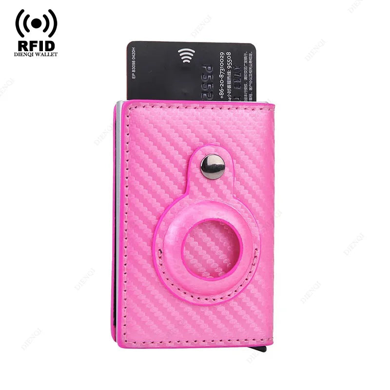 Men Wallet for Airtag Card Holder ID Bank Credit Cardholder Anti-theft Minimalist Metal Wallets Air Tag Male Aluminium Card Case