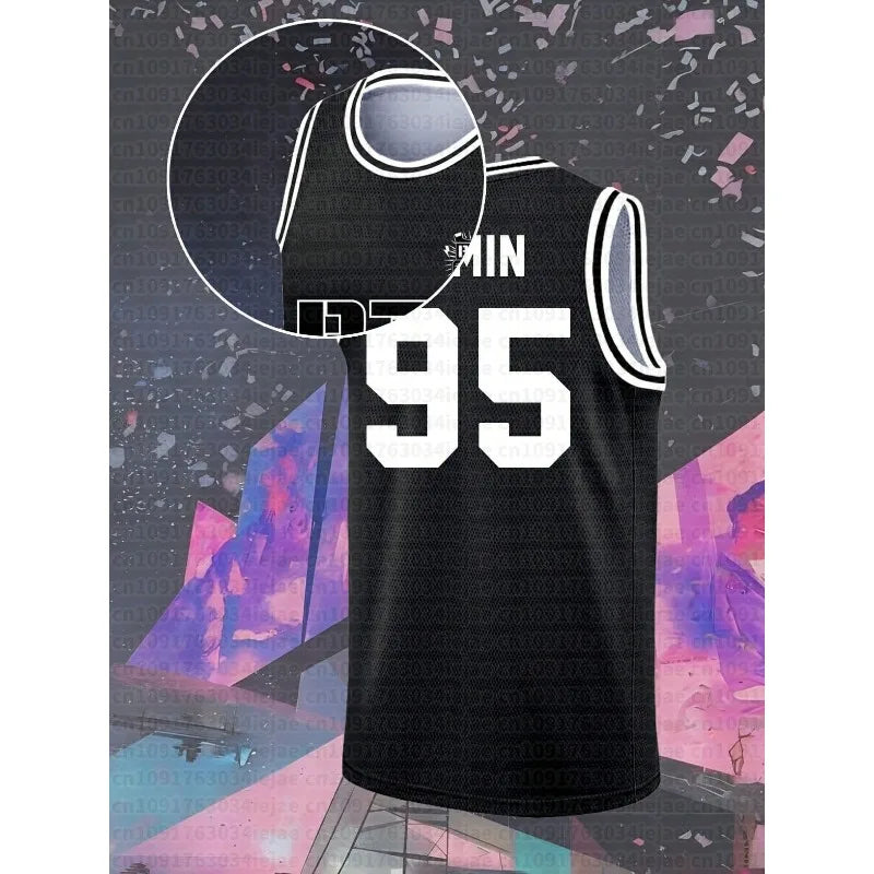 Men Kid Jersey Black Mesh Sleeveless Basketball Style Tank Fan Merch Casual Sport Streetwear Outfit