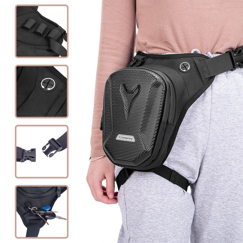 Motorcycle Leg Bag Ride Bags Outdoor Casual Fanny Pack Bag Tactical Travel Bag Waterproof Men Hip Bum Pack Leg cycling Side Bag