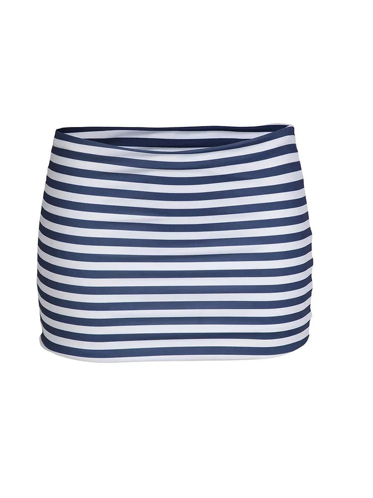 Bikini Dress Cover-ups Summer Swimwear Striped Wrap Skirt Beach Dress for Women Swimsuit Beach Cover Up Beachwear