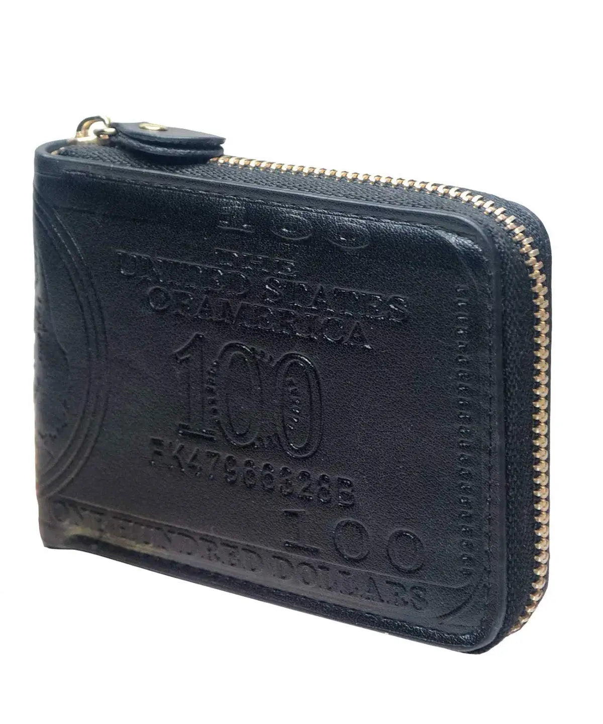 INEYES Men's Fashion Wallet Dollar Bill Design PU Leather Slim Bifold with Magnetic Closure &ID Window Front Pocket Money Holder