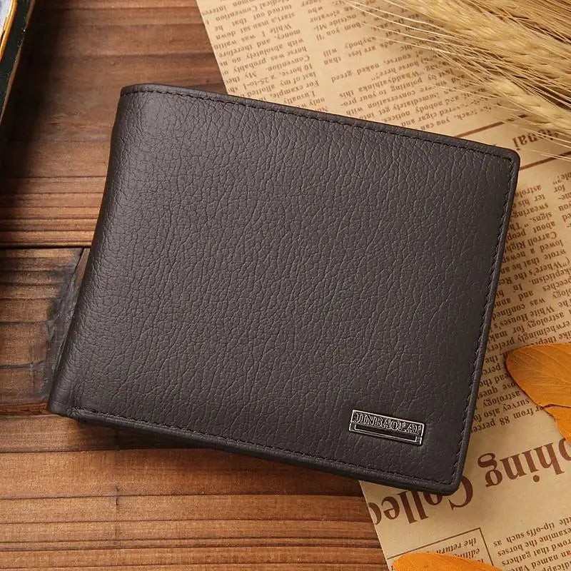 New Men Wallets Premium Product Real Cowhide for Man Short Black Walet Portefeuille Homme