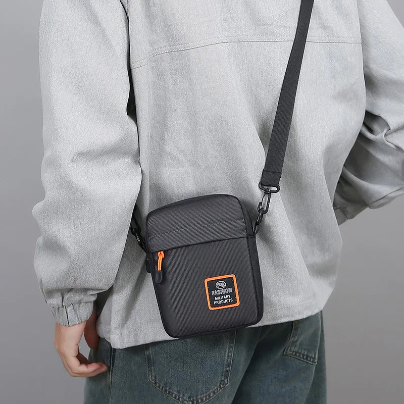 Men's Business Shoulder Bag Casual Man's Messenger Bag Durable Male Handbag Waterproof Oxford Cloth Bag Mini Mobile Phone Bags