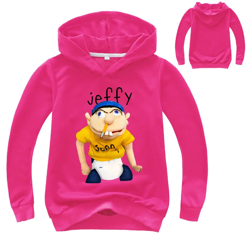 2-16Y Newest Funny JEFFY Youth Kids Cartoon Hoodies Fall/winter Boys Hoody Fashion Outwear Girls Sweatshirt Children Casual Coat