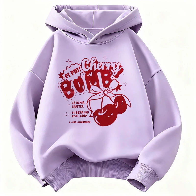 Y2k Girls Hoodie Cherry Design Children's Sweatshirt Cute Hoody for Boys Girls Autumn Winter Casual Hoodies Kids