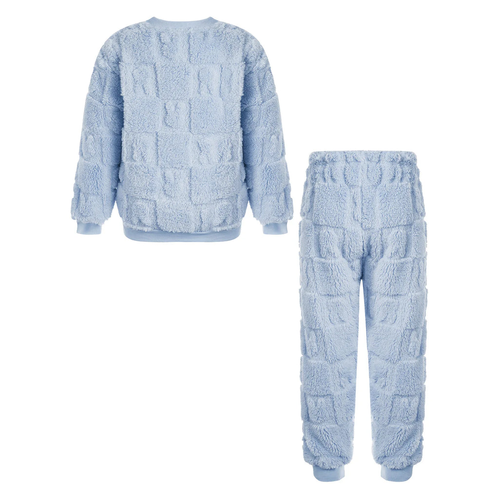 Kids Boys Girls Autumn Winter 2 Piece Pajama Set Long Sleeve Tops and Pants Sleepwear Flannel Casual Homewear Children Outfits