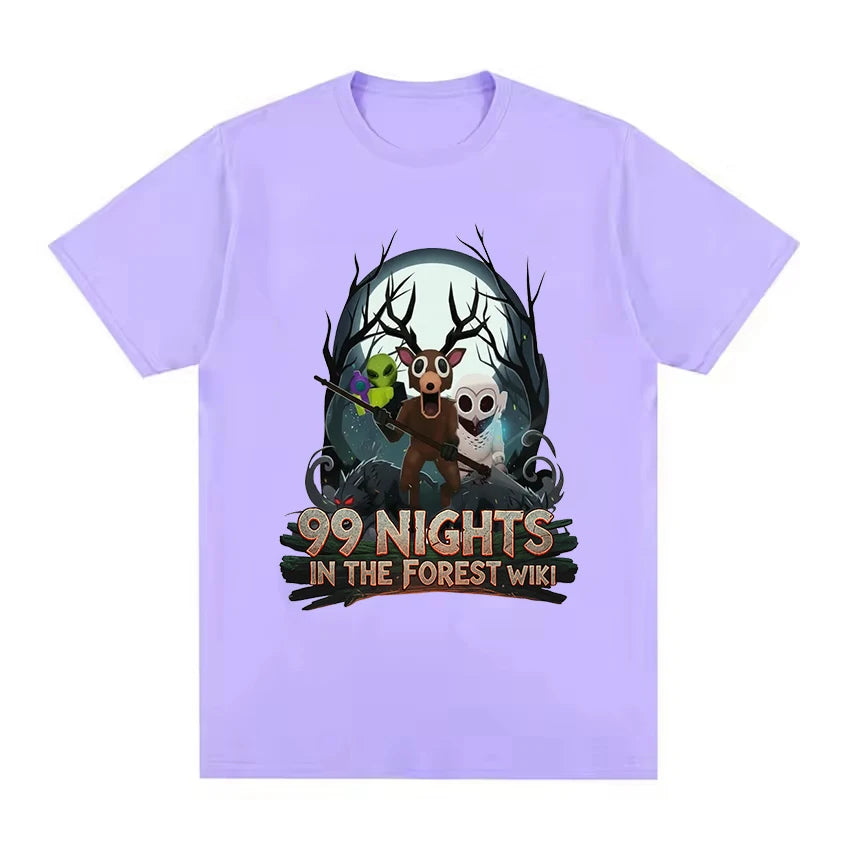 Game 99 Nights in The Forest Kids T-shirt for Boy Girl Cartoon Print Short Sleeve Tops Casual Breathable Tee Children's Clothing