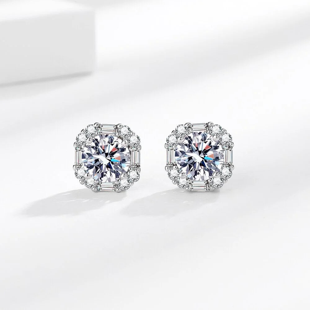 Women's 925 Sterling Silver Jewelry Set Inlaid Square AAAAA Zircon Women's Fashion Party Wedding Accessories