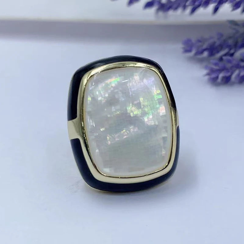 RING JEWELRY Gold Plated High Quality 18k Gold Women's Party Ring Accessories High Quality Gives A Beautiful Gift White