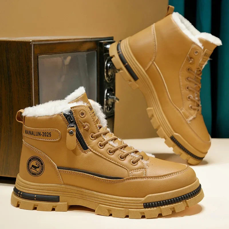 Men's High-Top Boots Winter British-style Comfortable Warm Boots Sneakers Fashion Work Shoes for Men New Anti Slip Sports Shoes