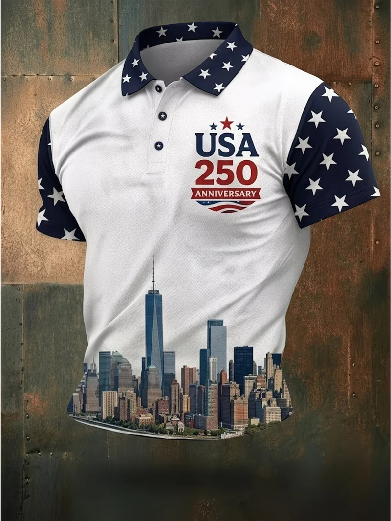 American Flag Eagle Print Couple Men's Polo Shirts Women USA Star Striped Patriotic Casual Sportswear For Independence Day