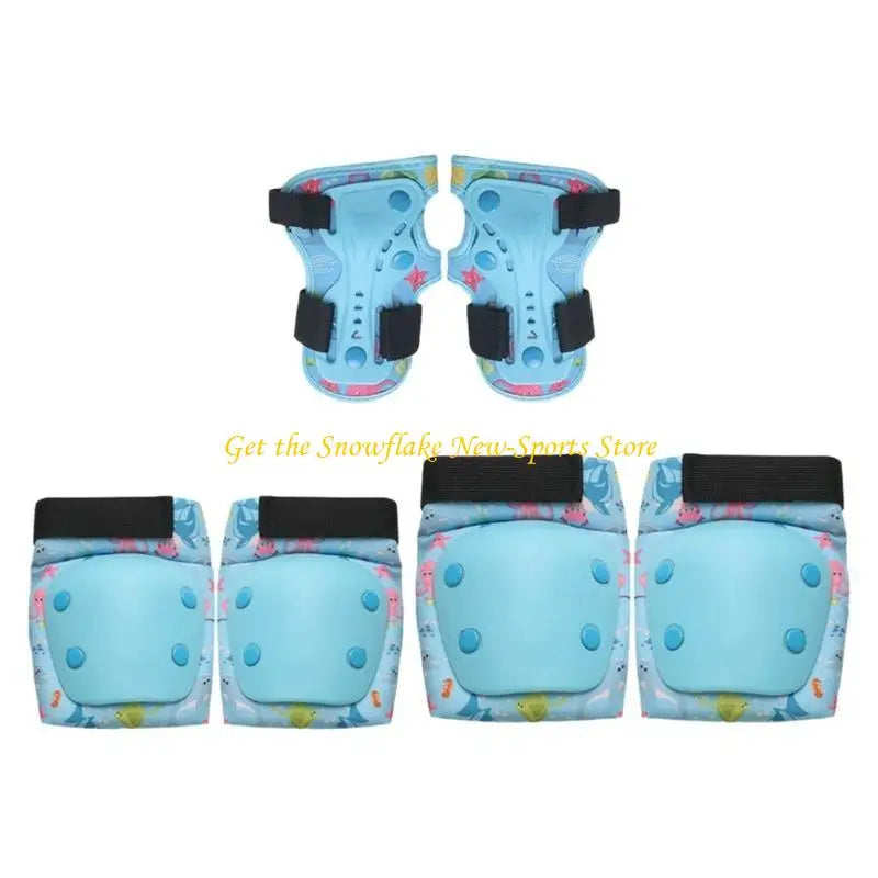 E56D 6Pcs Kids Outdoor Skating Gear Set with Skating Knee Guard Elbow Brace Hand Pad
