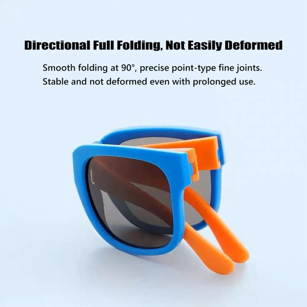 Outdoor Kids Sunglasses Vintage Square Frame UV 400 Foldable Sunglasses Shades for Toddler Boys and Girls