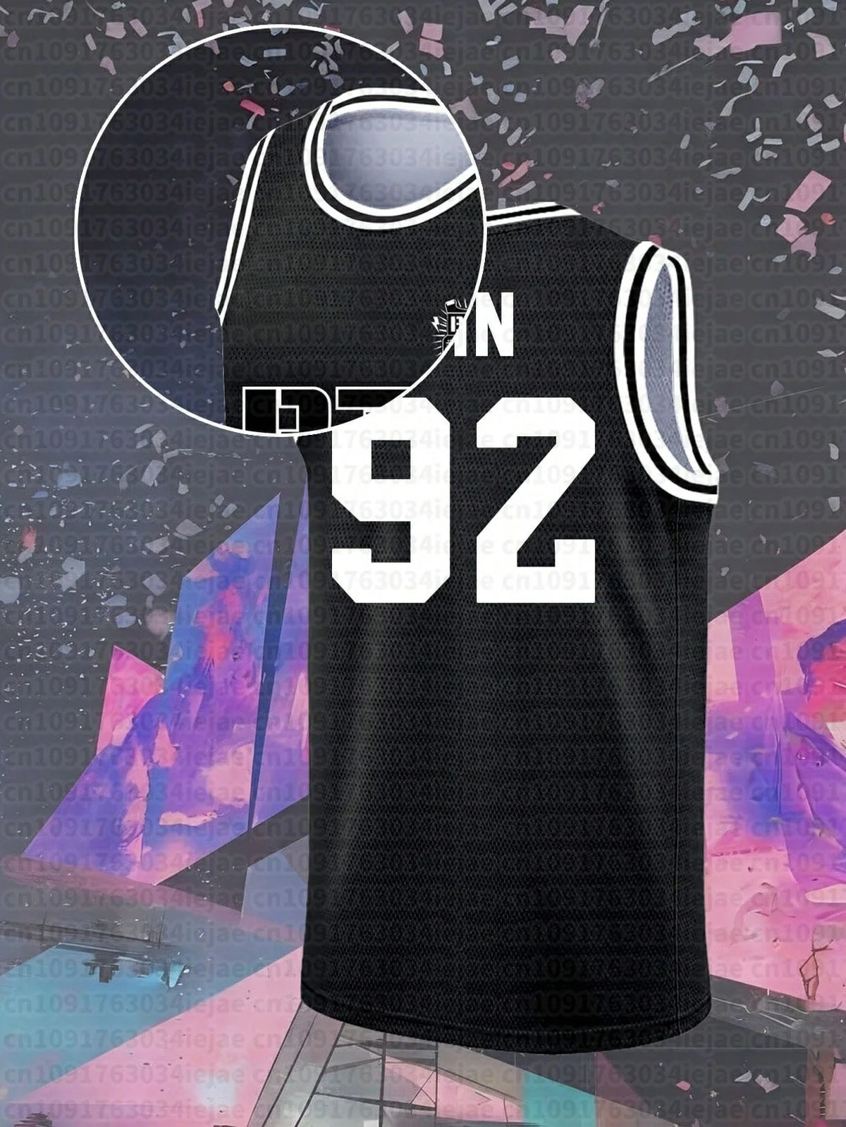Men Kid Jersey Black Mesh Sleeveless Basketball Style Tank Fan Merch Casual Sport Streetwear Outfit