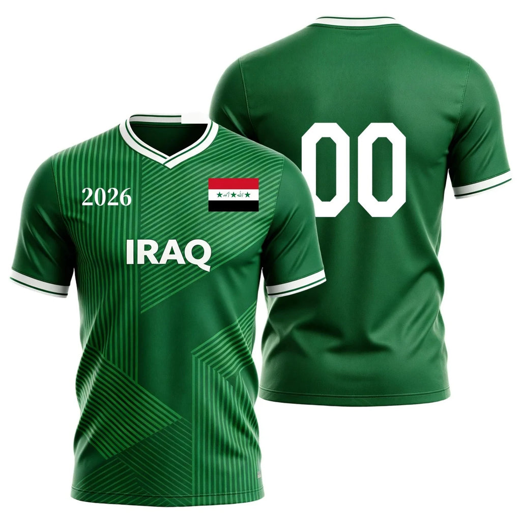 Iraq 2026 T Shirts Soccer Jersey For FansShort-Sleeve T-Shirt for Kid/Adlut,Suitable for Outdoor Activities And Everyday Wear