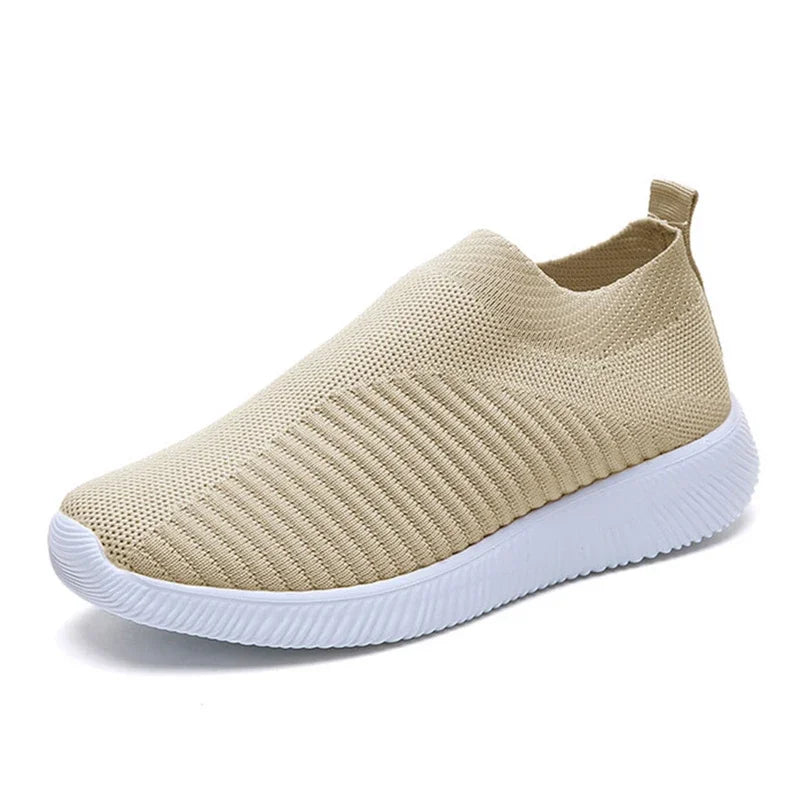 Knitted Sneakers for Women 2024 Autumn Slip on Breathable Mesh Casual Shoes Woman Flat Heels Plus Size Loafers Zapatos Mujer
