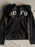 Vintage Letter Graphic Punk 2000s Girl Y2k Hoodie Zip-up Korean Sweet Cropped Slim Sweatshirts Casual Female Blusas Goth Hooded