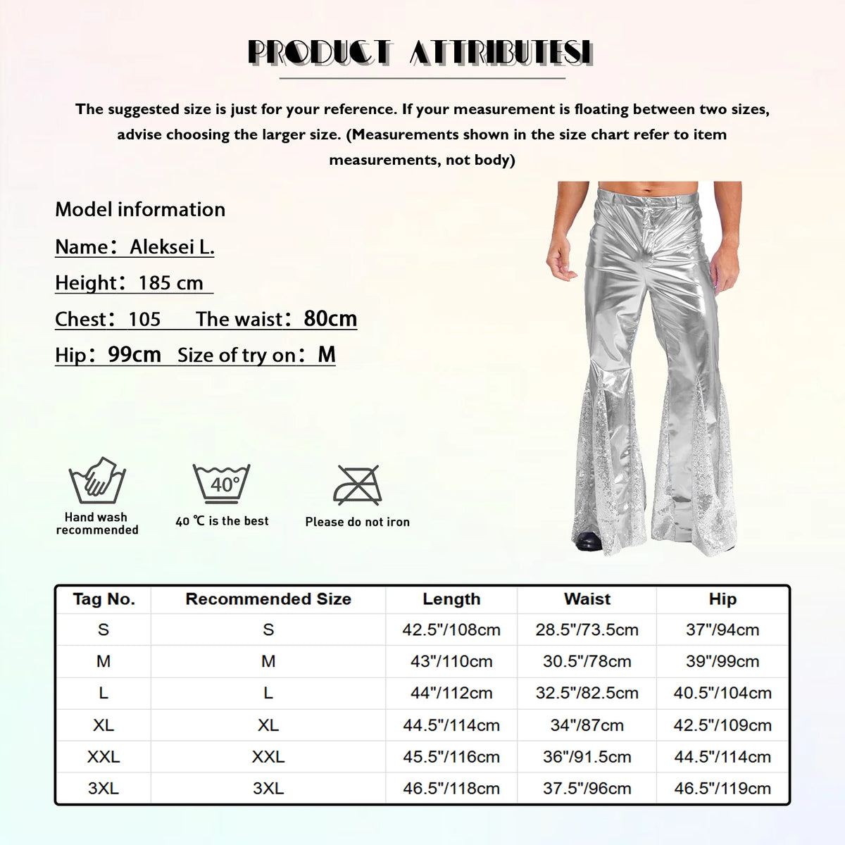 Mens Shiny Metallic 70s Disco Flared Pants Hippie Vintage Hip Hop Carnival Performance Costume Sequins Bell Bottoms Trousers