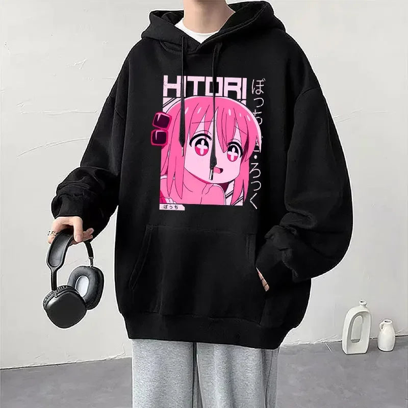 Anime Cos BOCCHI THE ROCK! Hoodie Kessoku Band Logo Couples Hoodies Goto Hitori Ijichi Nijika Cospaly Oversized Long Sleeve Male