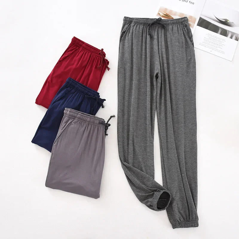 Japanese New Spring And Autumn Men's Pajamas Men's Modal Home Pants Tapered Pants Elastic Loose Large Size Trousers Pajama Pants