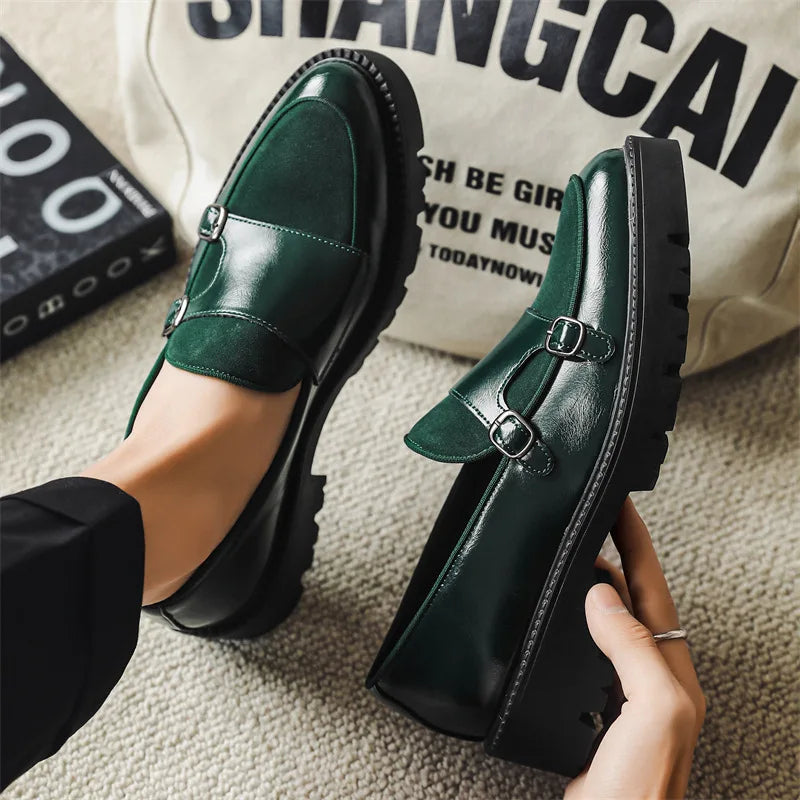 Men's Shoes Loafers Men Leather dress shoes fashion British Style Business Shoes for men Luxury Slip-On Casual Shoe Big Size 46