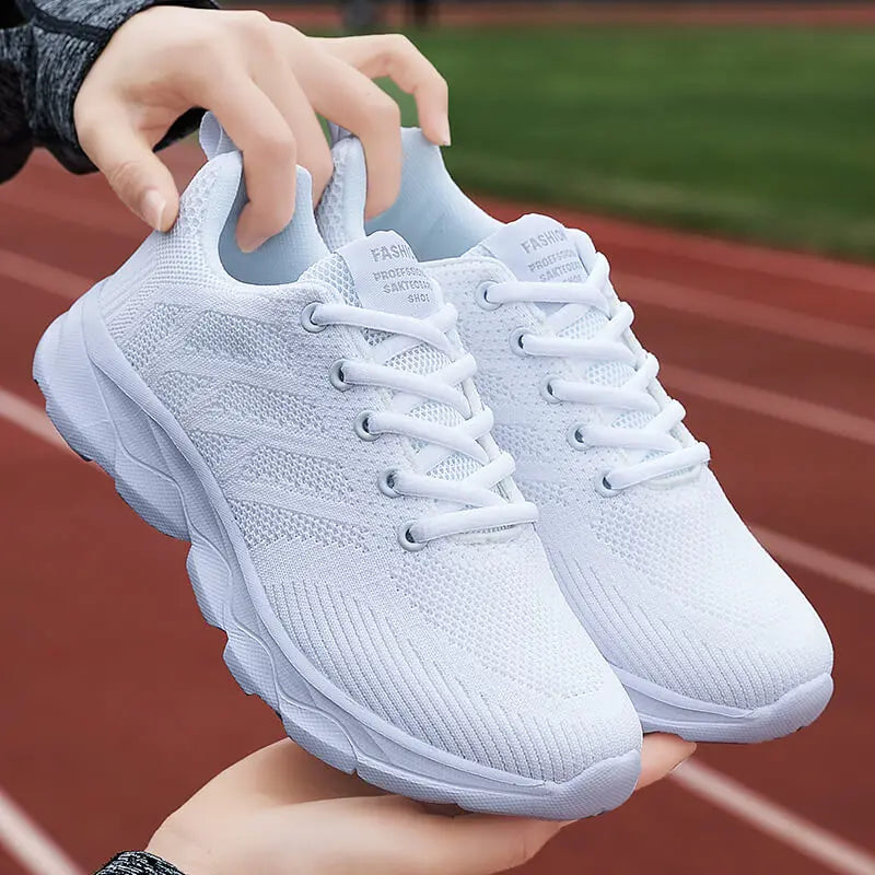 New Sneakers Women Casual Shoes Fashion Breathable Walking Mesh Flat Shoes Women 2024 Tenis Feminino White Ladies Sports Shoes