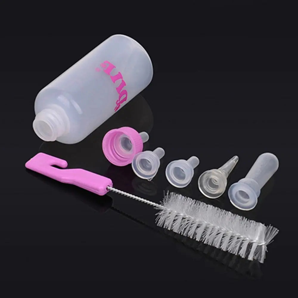 Pet Puppy 1 Set Feeder Pet Kitten Feeding Bottle Dog Nursing Bottle Pet Supplies with Cleaning Brush Kit Nipple