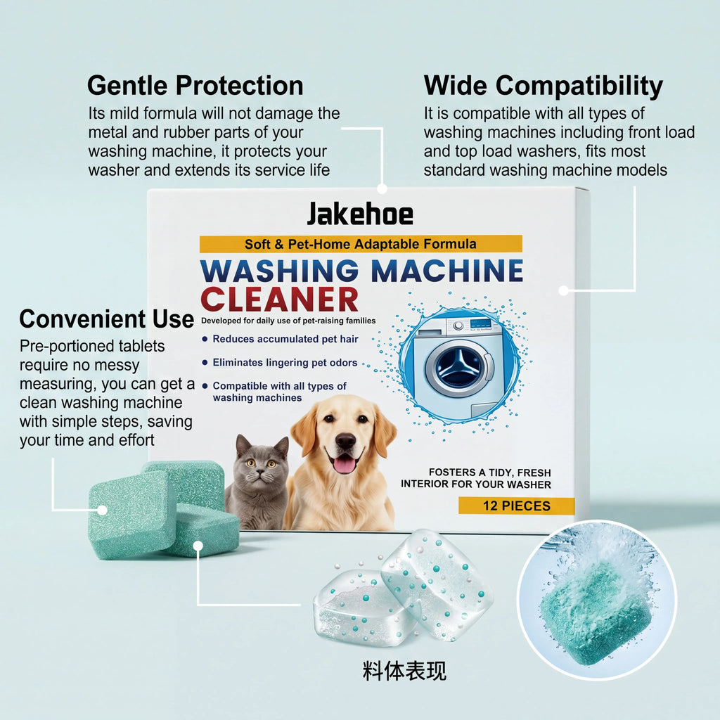 Pet Owners Washer Cleaning Tablets 12 Count Effervescent Formula Deep Cleansing Tank Remove Pet Hair Odor Remover Septic Safe