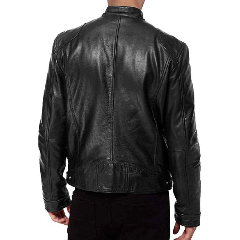 New Leather Jackets Man Bomber Motorcycle Biker Pu Leather Coat Spring Casual Loose Fit Faux Jacket Anti-wind Leather Coat Male