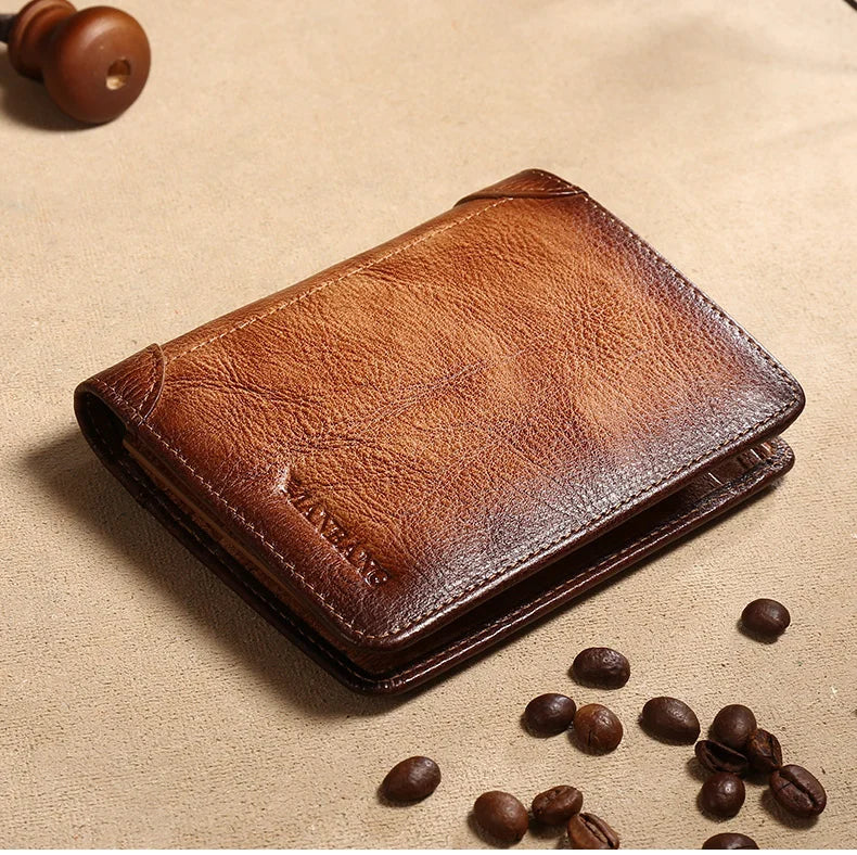 Manbang Men's Wallets RFID Leather Trifold Wallets For Men with ID Window and Credit Card Holder high quality