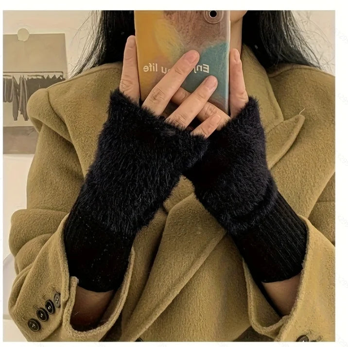 Hand Washable Fingerless Gloves for Women: Comfortable Soft Warm Design, Fashionable Winter Gloves for Cold Weather & Casual Use